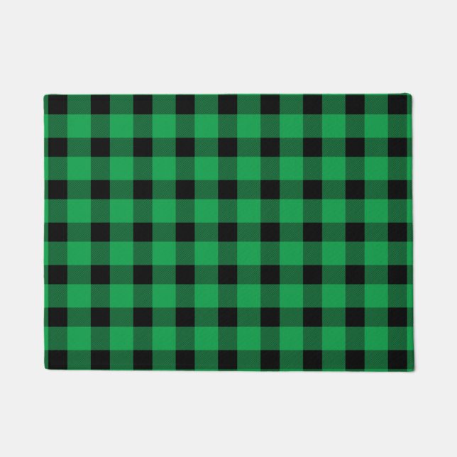 Forest Green Buffalo Country Lumberjack Plaid Doormat (Front)