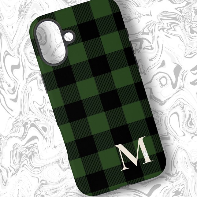 Forest Green Buffalo Plaid Check Case-Mate iPhone Case (Creator Uploaded)