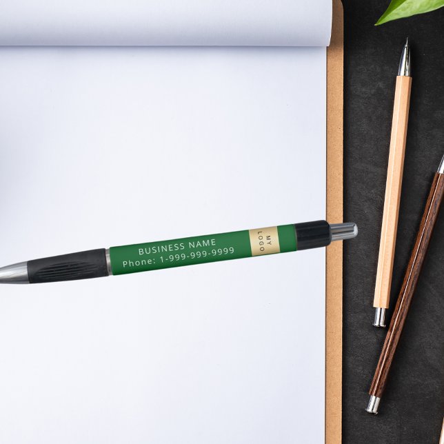 Forest green business company logo name phone pen (Creator Uploaded)
