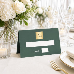 Forest green business logo event place card