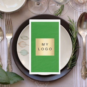 Forest green business logo napkin