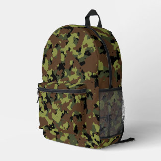 Forest Green Camo Printed Backpack