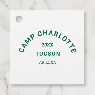 Forest Green Camping Crest Camp Bachelorette  Favour Tags