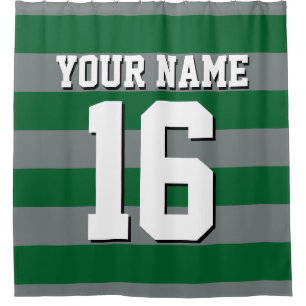 Forest Green Charcoal Sports Jersey Preppy Stripe