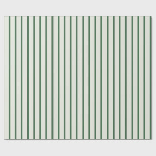 Forest Green Classic Christmas Ticking Stripe Wrapping Paper