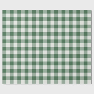 Forest Green Classic Gingham Christmas Plaid Wrapping Paper
