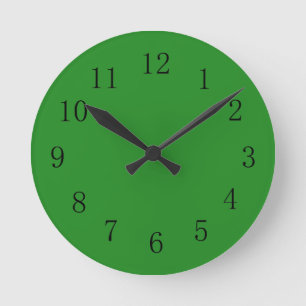 Forest Green Colour Wall Clock