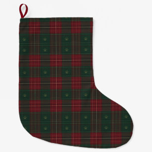 Forest Green & Cranberry Tartan Pet Stocking