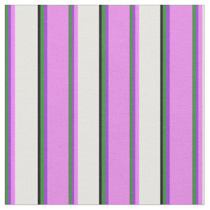 Forest Green, Dark Orchid, Violet, White & Black Fabric