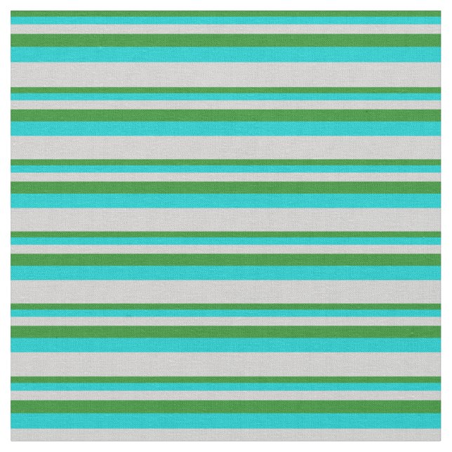 Forest Green, Dark Turquoise, and Light Grey Fabric (Close Up)