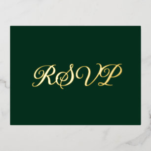 Forest Green Elegant Co-Starring Foil RSVP Card