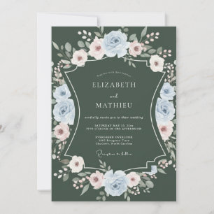 Forest Green Enchanting Winter Wedding Invitation