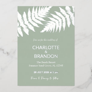 Forest Green Ferns Outdoors Wedding Silver
