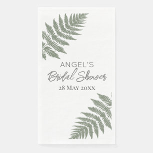 Forest Green Ferns Wedding Napkin