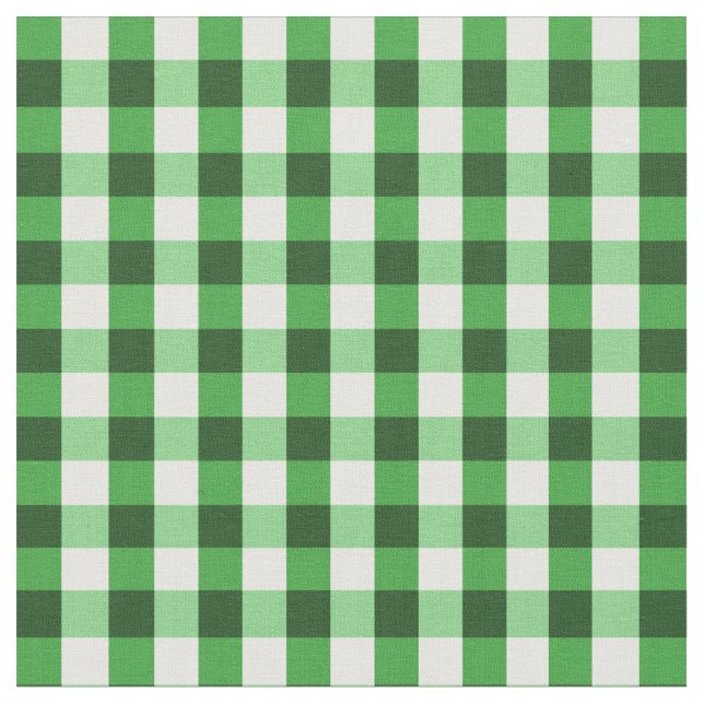 Forest Green Gingham Pattern Fabric (Close Up)