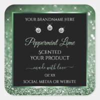 Forest Green Glitter Black Product Label Jewels