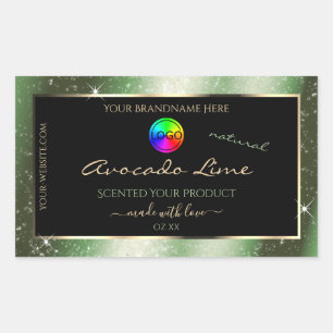 Forest Green Glitter Frame Product Label with Logo