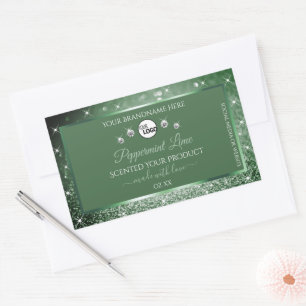 Forest Green Glitter Product Labels Logo Jewels