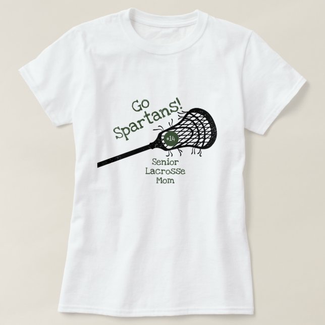 Forest Green Go Team Lacrosse Mom T-Shirt (Design Front)