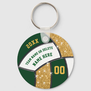Forest Green, Gold Cheap Cute, Volleyball Goodies Keychain