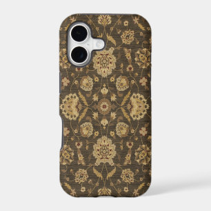 Forest green gold floral tapestry