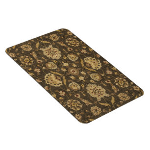 Forest green gold floral tapestry magnet