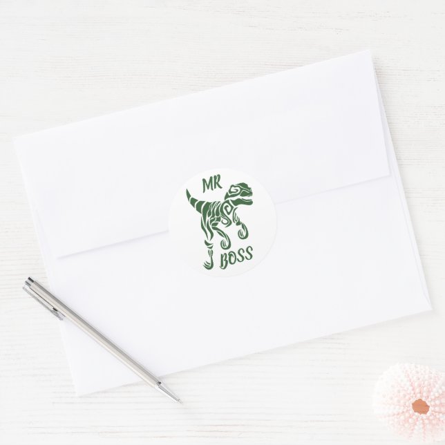 Forest Green Hunter Raptor  Classic Round Sticker (Envelope)