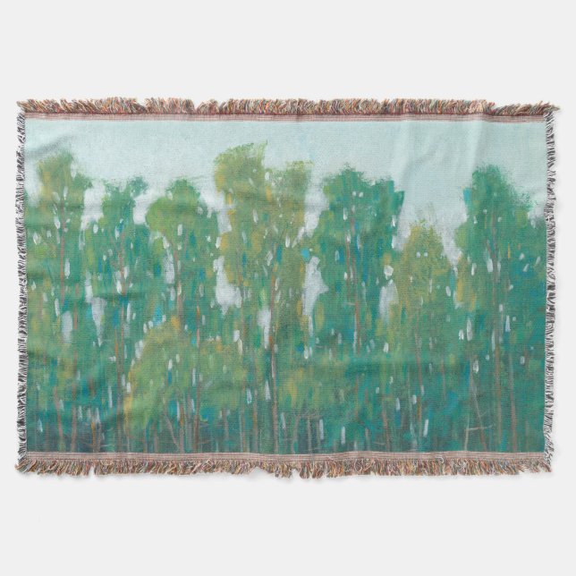 Forest Green II Throw Blanket (Front)