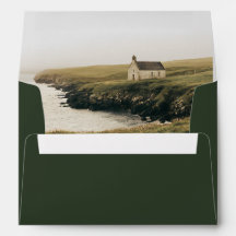 Forest Green Ivory Serif Wedding Return Address