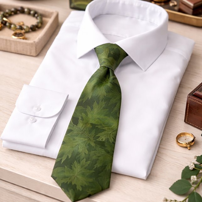 Forest Green Leaves Tie (Creator Uploaded)