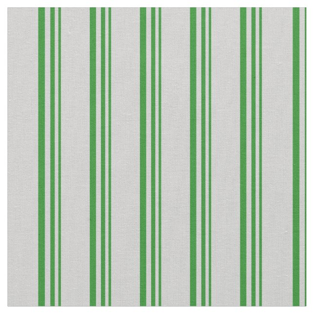 Forest Green & Light Grey Coloured Striped Pattern Fabric (Close Up)