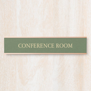 Forest Green Linen Texture Imitation Door Sign