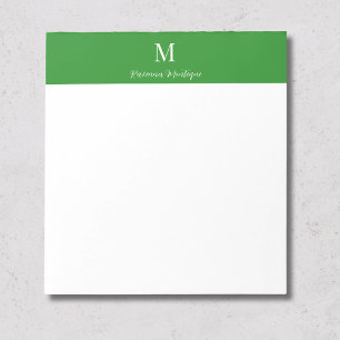 Forest Green Luxury Personalized Name Monogram Notepad