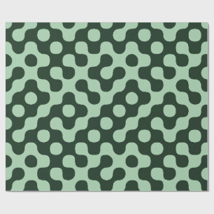 Forest Green Mid Century Modern Dots Wrapping Paper