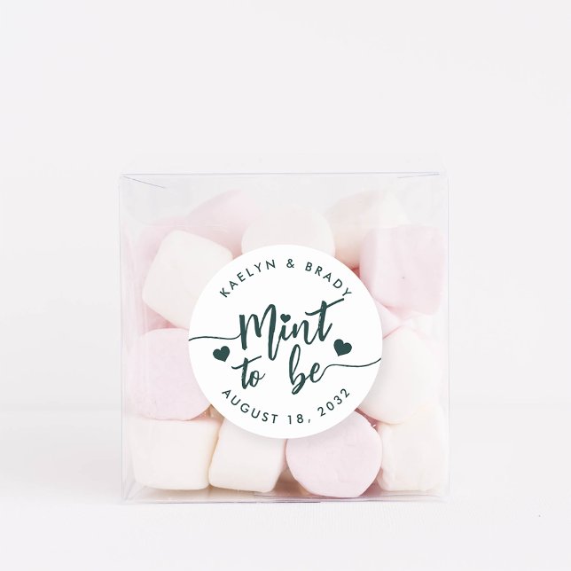 Forest Green Mint to Be Personalized Wedding Favou Classic Round Sticker (Creator Uploaded)