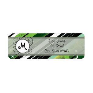 Forest Green Modern-Retro Stripes with Monogram