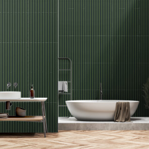Forest Green One Inch Wide Bengal Stripe Wallpaper