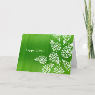 Forest Green Paisleys Diwali Card