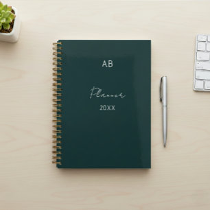 Forest Green Personalized Annual Planner 