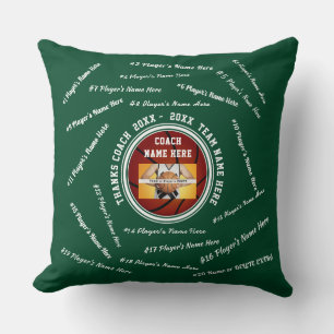 Forest Green Photo Basketball Coach Gifts Throw Pillow