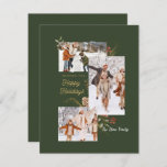 Forest Green Photo Collage Christmas Holiday Card<br><div class="desc">The latest addition to the collection</div>