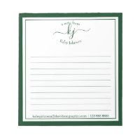 Forest Green Script Name From The Desk Of Notepad