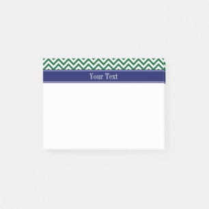 Forest Green SLg Chevron Navy Name Monogram Post-it Notes