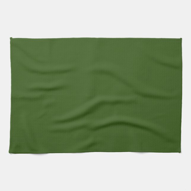 Forest Green Solid Colour Create Your Own Blank Kitchen Towel (Horizontal)