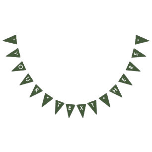 Forest Green Solid Colour Customize It Bunting Flags