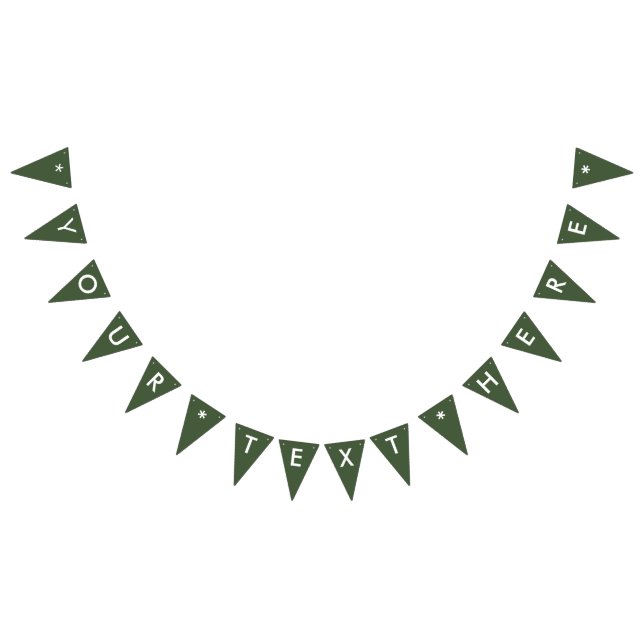 Forest Green Solid Colour Customize It Bunting Flags (All)