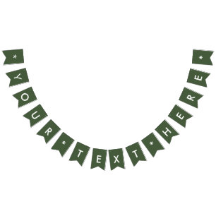 Forest Green Solid Colour Customize It Bunting Flags