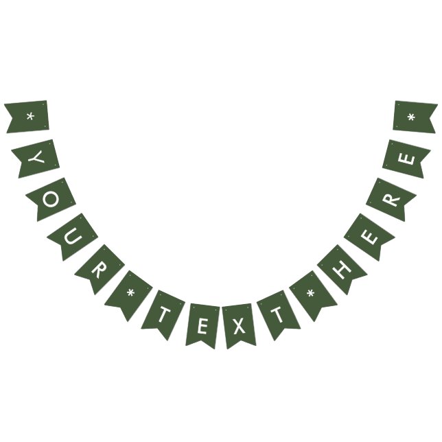 Forest Green Solid Colour Customize It Bunting Flags (All)