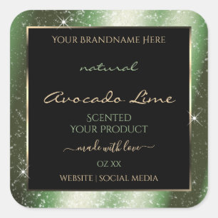 Forest Green Sparkle Glitter Frame Product Label