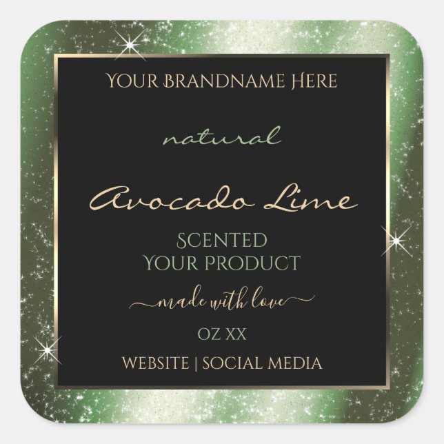 Forest Green Sparkle Glitter Frame Product Label (Front)